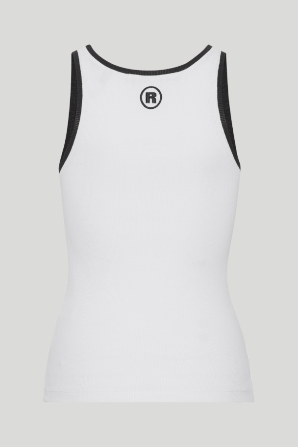 Tank Top With Embroidery - Bright White - Image 3