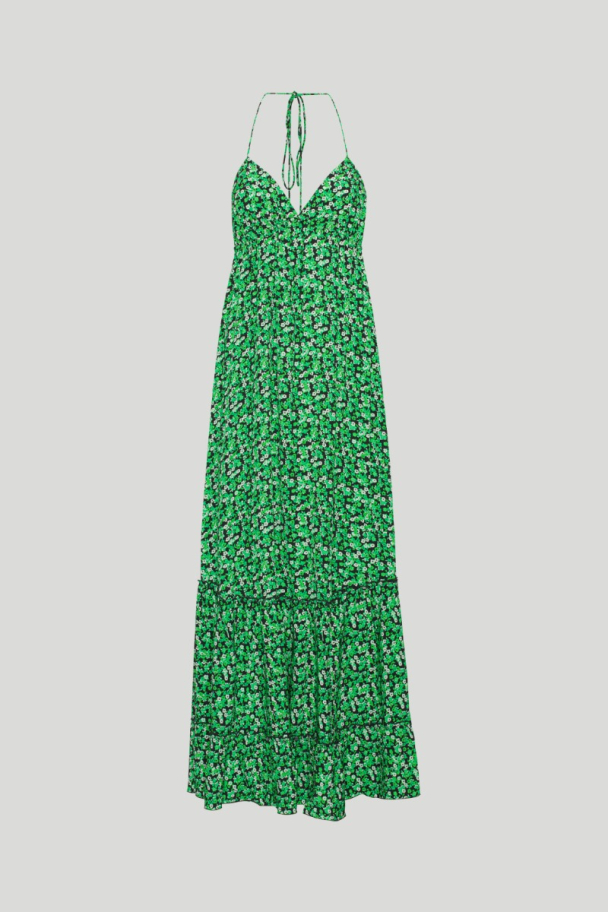 Fine Jacquard Maxi Dress - Classic Green Comb - Image 2