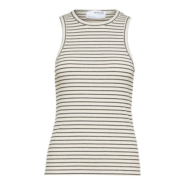 Anna o-neck striped tank top - Sandshell