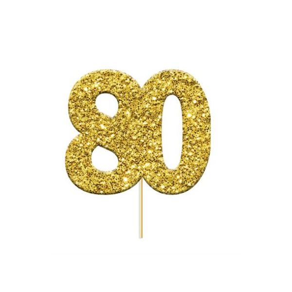 Kaketopp #80 Tosidig gull glitter 12 stk