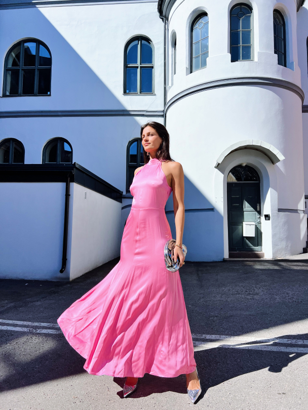 Regina Halterneck Ankle Dress - Rosebloom  - Image 5