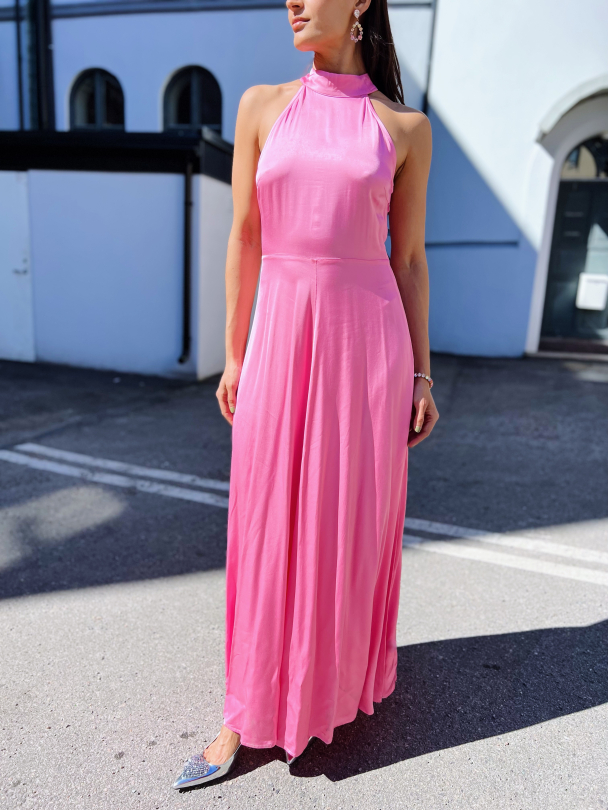 Regina Halterneck Ankle Dress - Rosebloom  - Image 1