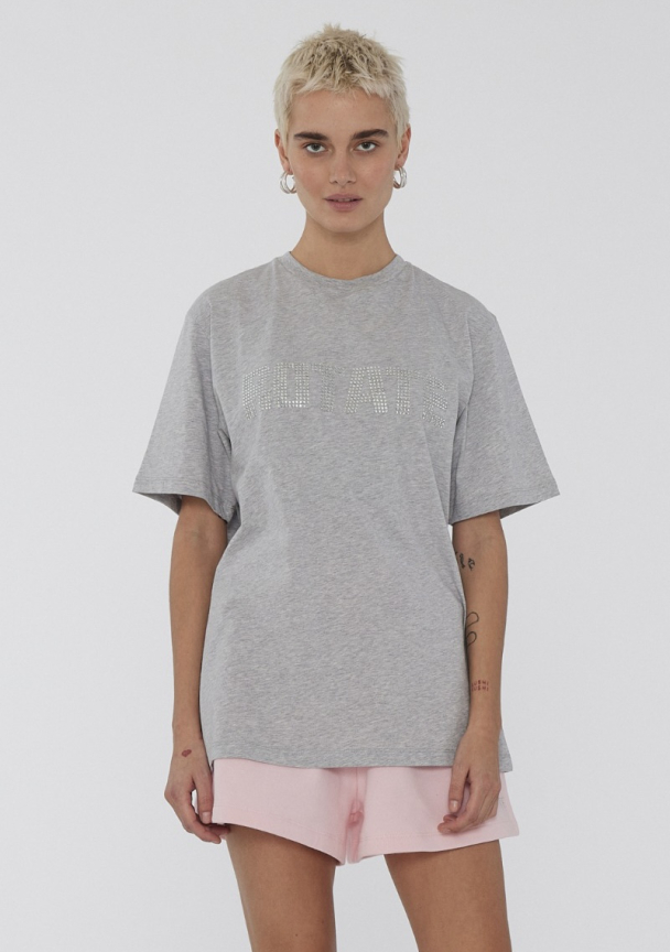 Jersey Straight T-Shirt - Light Grey Melange - Image 2
