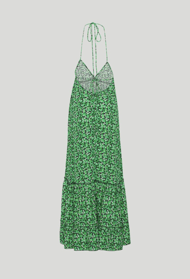 Fine Jacquard Maxi Dress - Classic Green Comb - Image 7