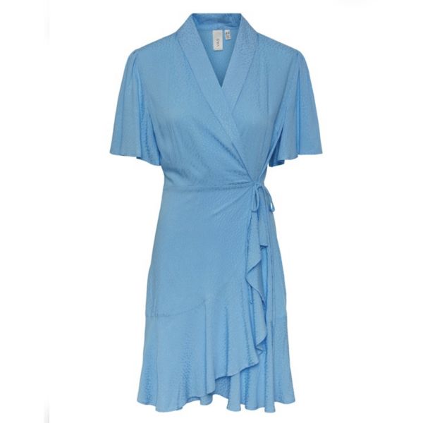 Eggie 2/4 Wrap Dress - Ethereal Blue 