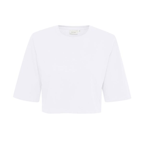 Jory Cropped Tee - White 
