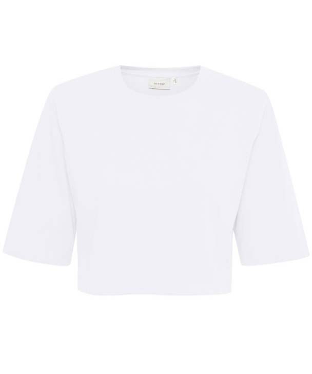 Jory Cropped Tee - White  - Image 1