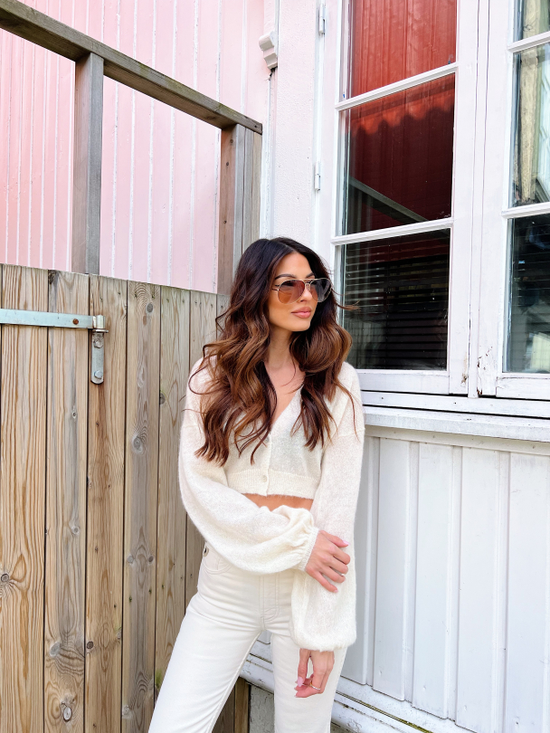 Perla Knit Cardigan - Ivory Cream - Image 4