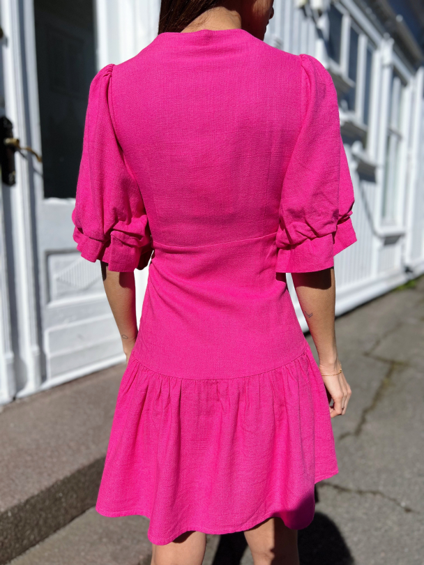 Prima 2/4 Wrap Dress - Fuchsia - Image 5