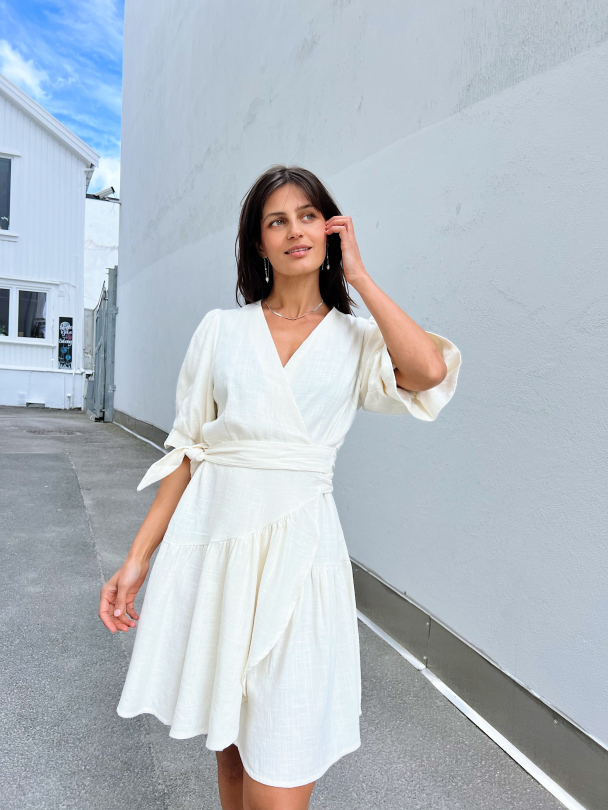 Prima 2/4 Wrap Dress - Star White - Image 4