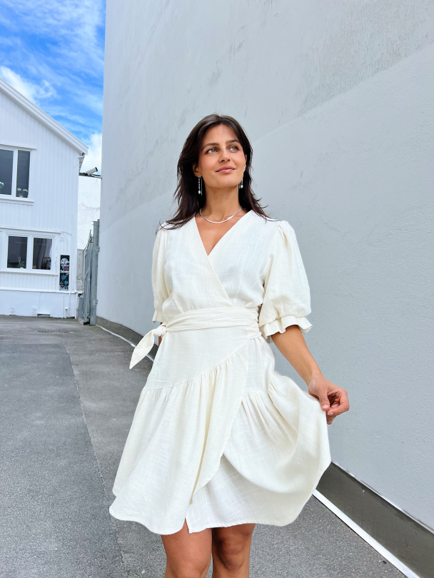 Prima 2/4 Wrap Dress - Star White - Image 8