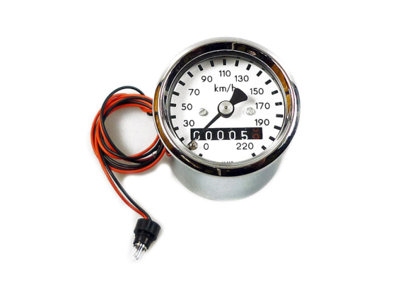 MMB 48MM ULTRA MINI SPEEDO CHROME/WHITE KHM 2:1 DRIVE RATIO