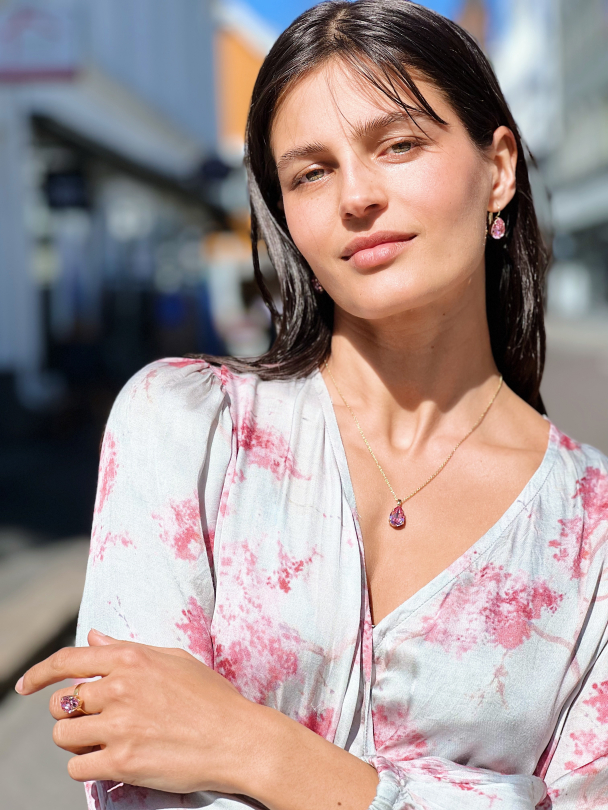 Mini Drop Necklace - Light Rose - Image 2