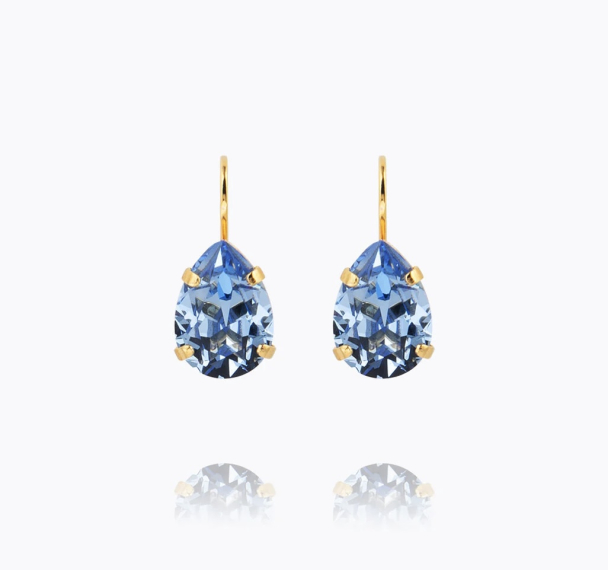 Mini Drop Clasp Earrings - Light Sapphire - Image 1