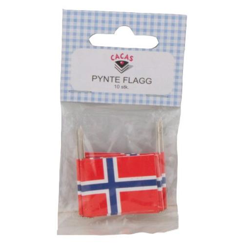 Flagg norsk på nål 10 pk