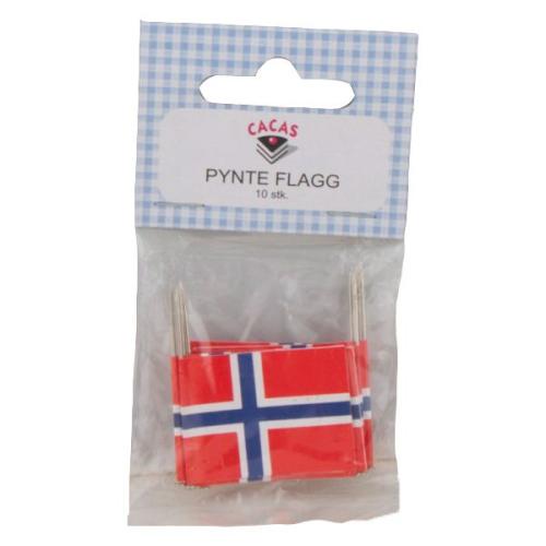Flagg norsk på nål 10 pk