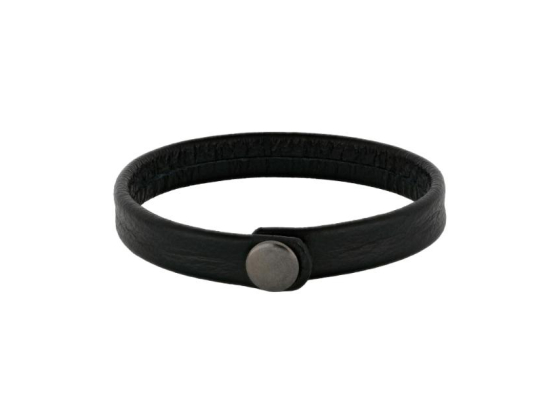 Bracelet black calf leather - 12mm 