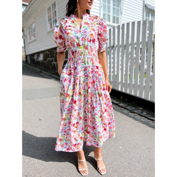 Fabienne Dress - Pink Botanic