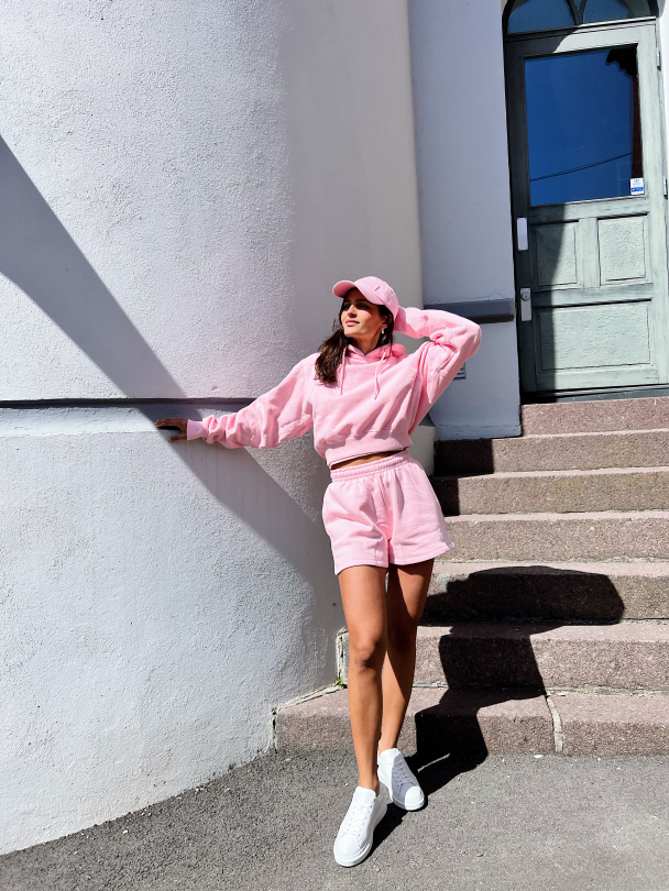 Sweat Cropped Hoodie - Almond Blossom - Image 5