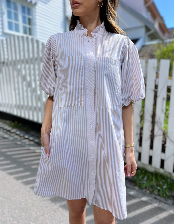 Tiffany Stripe dress - Sand - Image 1