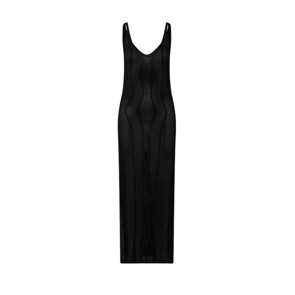 Amalfi Knit Strap Dress - Black 