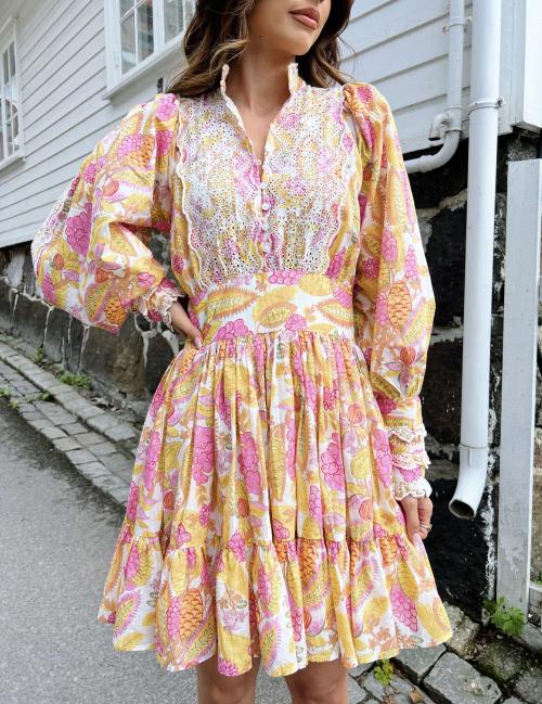Cotton Slub Mini Dress - Grapes