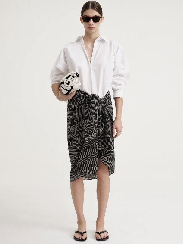 Striped Monogram Cotton Silk Sarong - Image 3