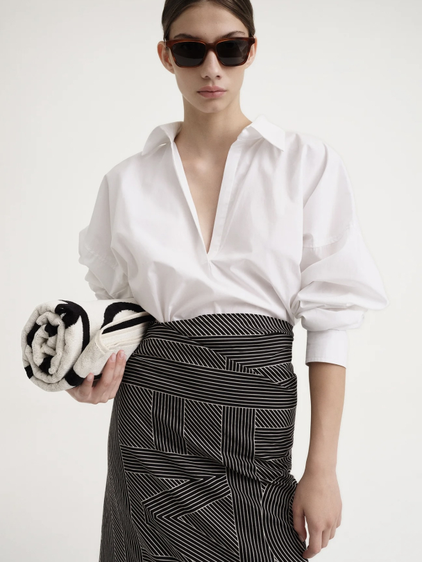 Striped Monogram Cotton Silk Sarong - Image 4