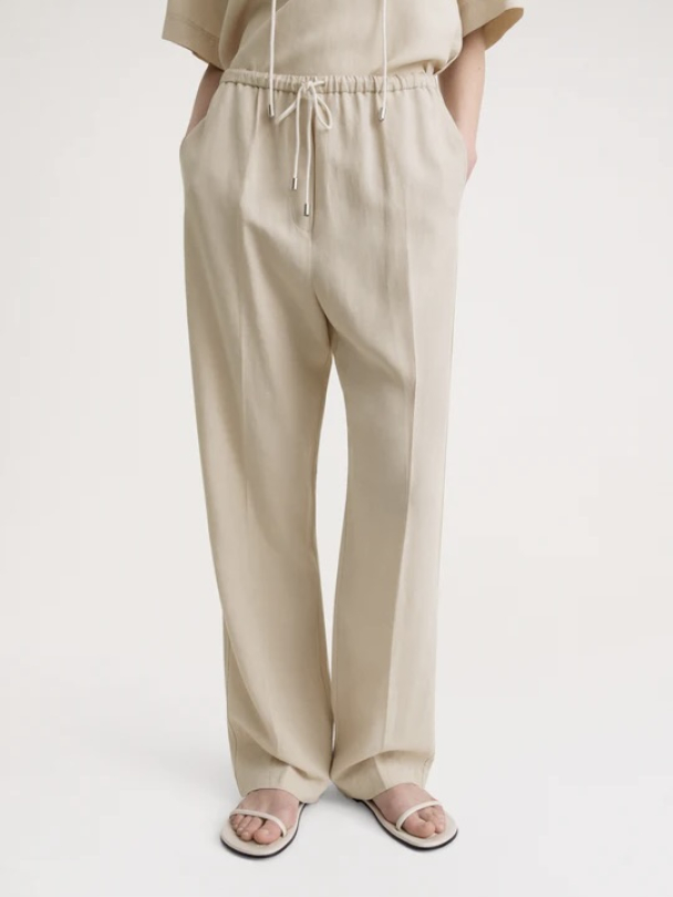 Press-Creased Drawstring Trousers - Image 4