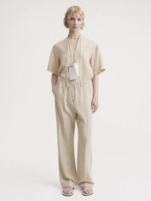 Press-Creased Drawstring Trousers