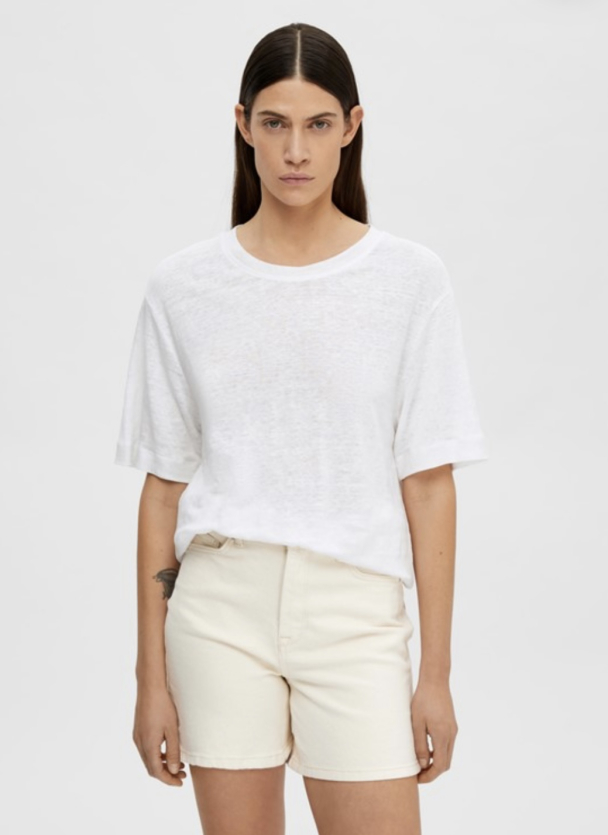 Vilja Linen Tee - White  - Image 2