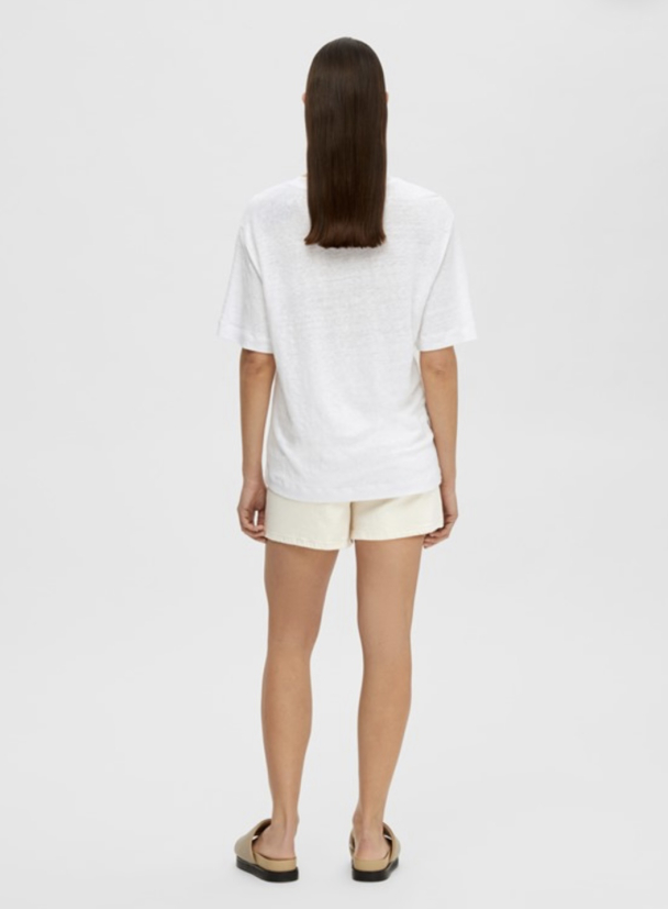 Vilja Linen Tee - White  - Image 4