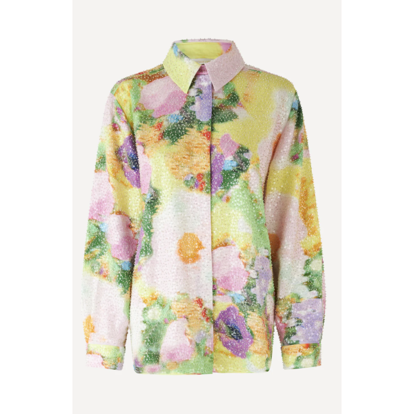 Sophia Faded Floral Blouse |Sophia Faded Floral Blouse Bead Rows fra Stine Goya