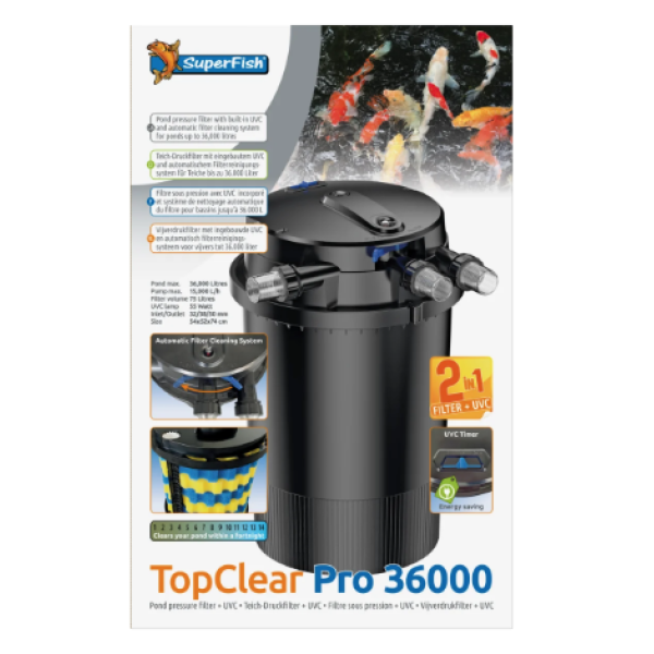 Topclear pro 36000 trykkfilter / 55w UV-C