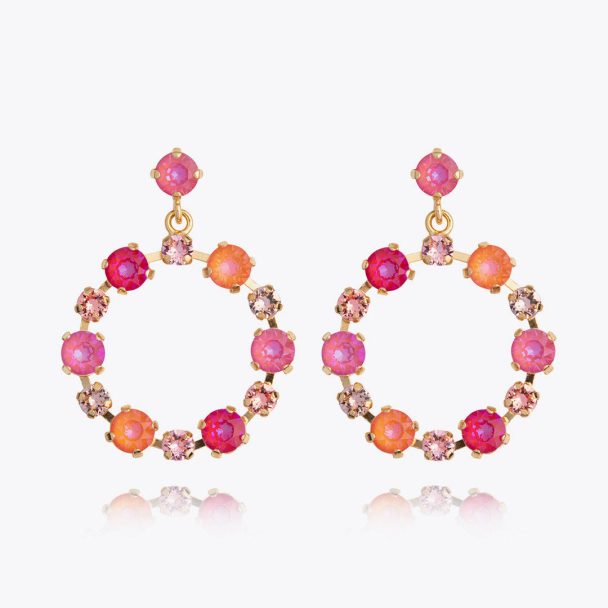 Calanthe Earrings - Gold/Coral combo