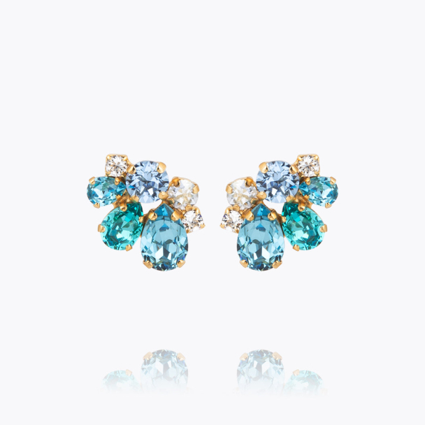 Katie Earrings Gold - Sea breeze combo