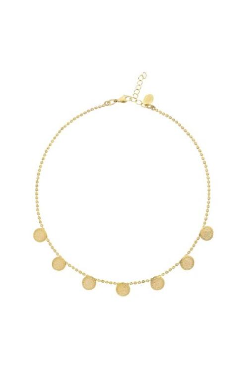 Multi coin necklace - Gold crystal