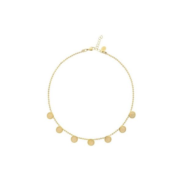 Multi coin necklace - Gold crystal