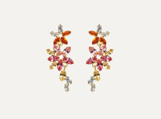 Melia Earrings - Gold/Marigold combo