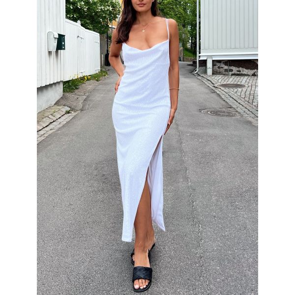 Sequin maxi slip dress - Bright White