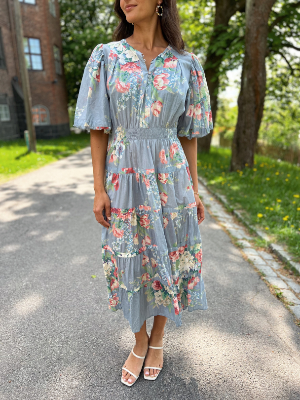 Twisted Maxi Dress - Blue Bouquet - Image 1