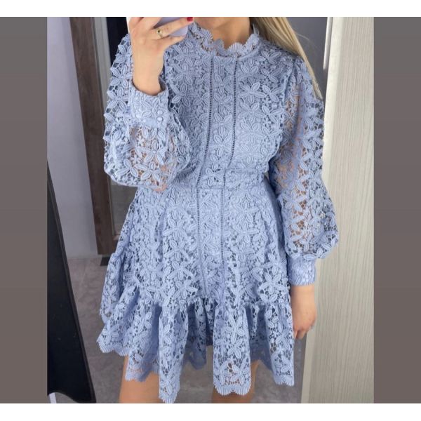 Silja Embroidery Dress Blue