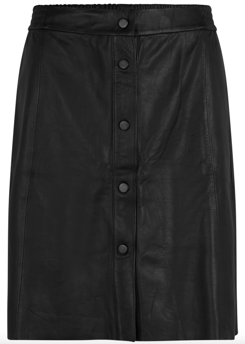 Leather Skirt Black |Leather Skirt Black fra Rosemunde