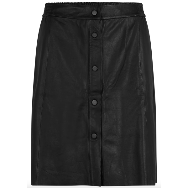 Leather Skirt Black |Leather Skirt Black fra Rosemunde