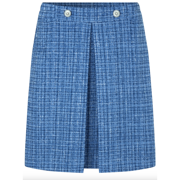 Tweed Skirt Blue |Tweed Skirt i Blue Allure Mix fra Rosemunde
