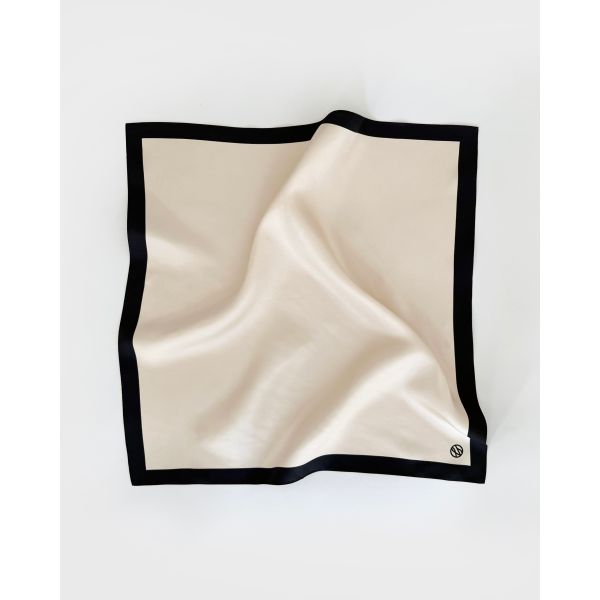 Border print scarf -Sand - 50cm