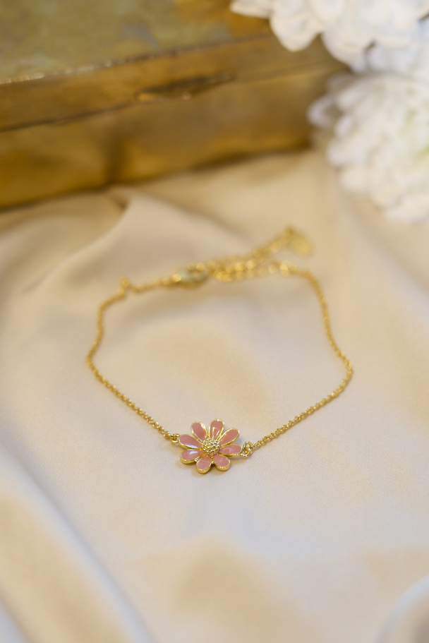Severina flower armbånd - old pink