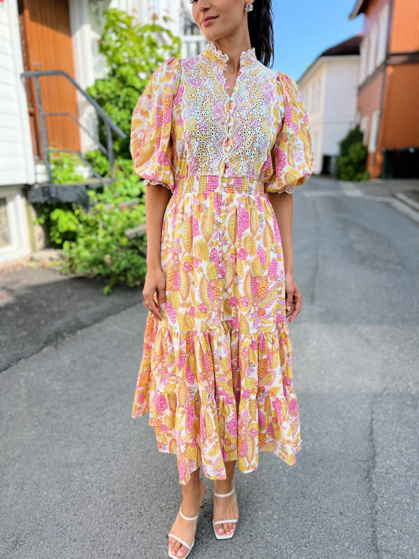 Cotton Slub Midi Dress - Grapes  - Image 1