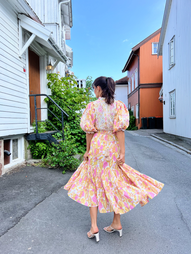 Cotton Slub Midi Dress - Grapes  - Image 4