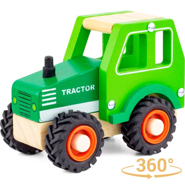 Grønn traktor i tre